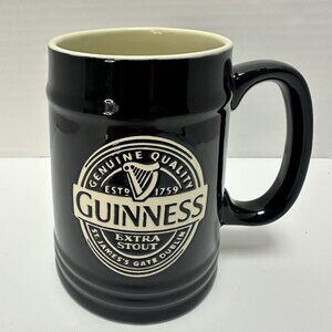 Guinness Extra Stout Ceramic Beer Mug 20 Oz Glossy Black